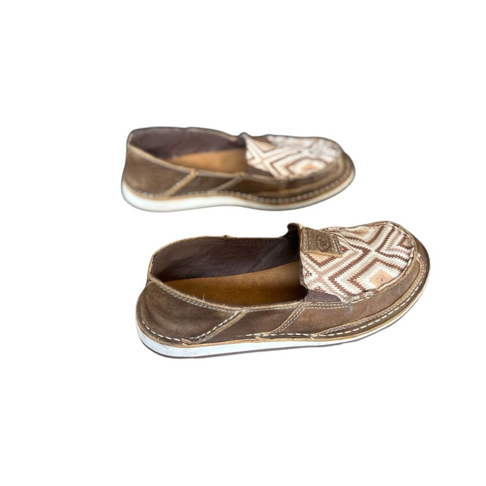 Ariat Cruiser Brown Leather Slip On Shoes Geometric Print Women’s Size - Picture 5 of 11